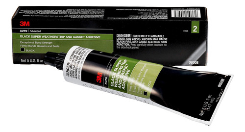 Súper Burlete Adhesivo Negro De 3 M Con Junta, 150 Ml