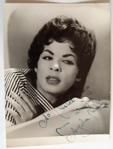 Angela Maria Foto Firmada Autografo Original Cantante Brasil (Usado)