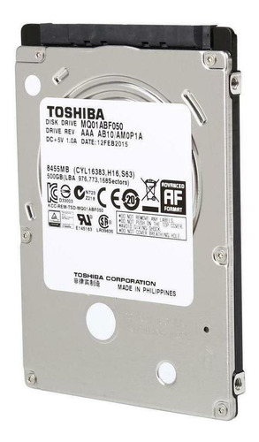 Imagen 1 de 2 de Disco duro interno Toshiba MQ01ABF Series MQ01ABF050 500GB plata y negro