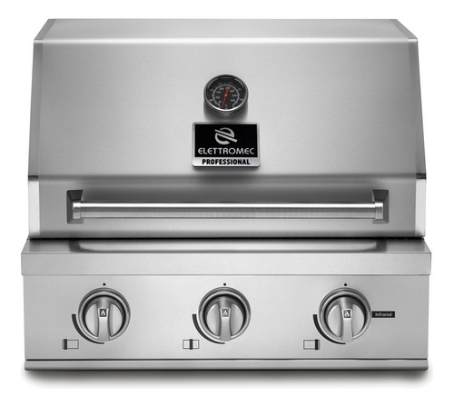 Churrasqueira Inox A Gás 65cm Elettromec Bbq-3q-65-xp-nsca