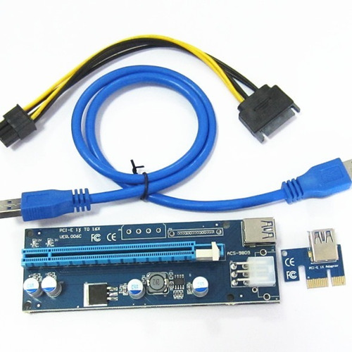 Riser Mineria Pci E 1x A 16x Usb 3.0. Led. Ether Zcash