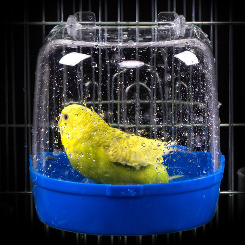 Caja De Baño Para Pájaros Para Mascotas, Azul Oscuro