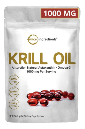 Krill Oil 300 Capsulas Antarctic Omega 3 Epa Dha Astaxantina