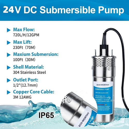 120w Dc24v Bomba De Agua Sumergible Bomba De Agua De Riego