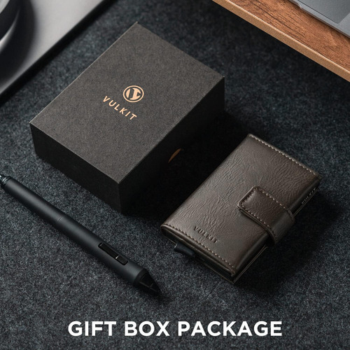 Vulkit Cartera Emergente, Cartera De Cuero Con Tarjetero Aut
