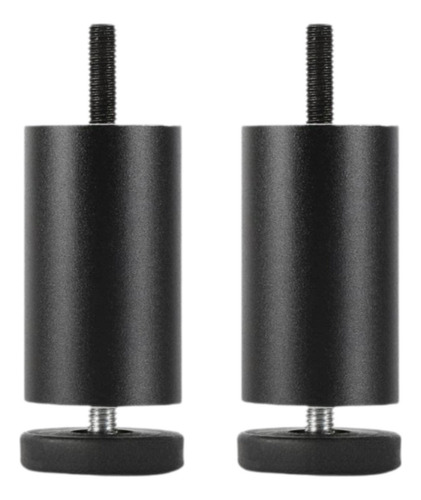 2x Muebles Ajustables Patas Reemplazo De Metal A 20 Cm Negro