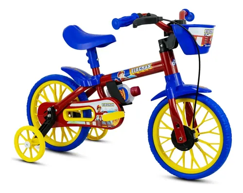 Bicicleta Infantil Nathor Fireman Aro 12 Freio Tambor Vermelha