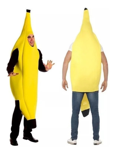 Disfraz Banana Ws Store Con Capucha - Algodón Espuma, Talla L - Envío Inmediato