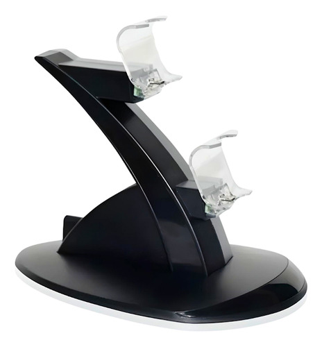 Base de carga, control de carga, base para PS4, doble soporte USB, color: negro