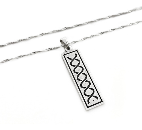 Cadena Y Dije Atlante Amuleto Plata 925 Energía Protectora Plata 925 40 Cm