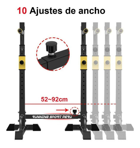 Imagen 7 de 10 de Rack Squat Multifunción Premium Soporte Sentadilla Pecho Gym