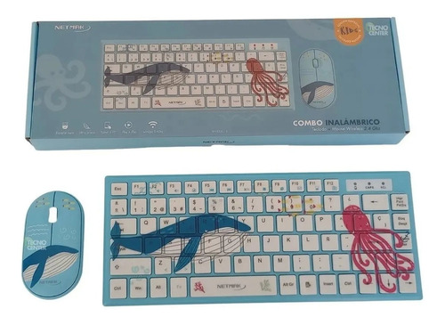 Kit Combo Teclado Y Mouse Inalambrico Netmak Kids - Alpha Si