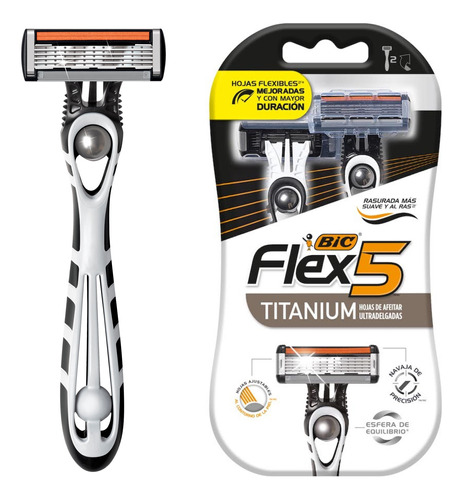 Rastrillo Bic Flex 5 Navajas Nanotecnología Hombre 2 Piezas