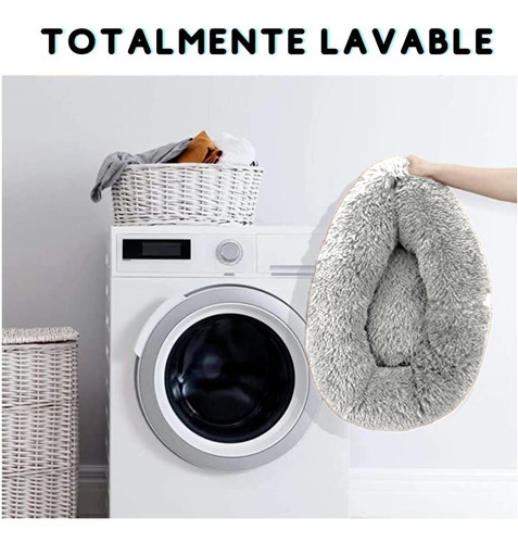 Cama Tipo Dona Antiestres Para Perros Raza Xgrande / Gigante Color Blanco/café