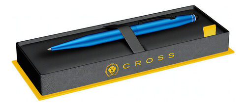Boligrafo Cross Tech 2 Azul Satinado Lapicera Personalizada Color De La Tinta Negro