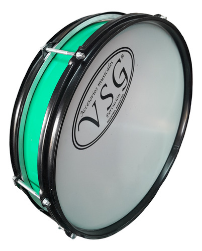 Redoblante 14  Vsg Pulgadas Chato De Metal De Color Verde