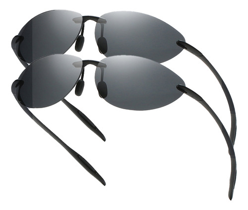 2 Óculos De Sol Ultraleves Sem Aro Com Lentes Polarizadas ,