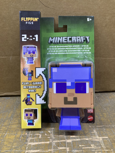 Steve Armadura Encantada Minecraft Flippin 2-1 Mattel