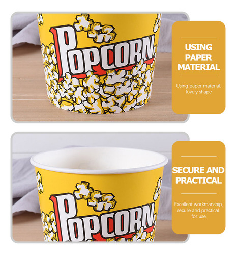 Cesta Para Palomitas De Maíz, Reutilizables, De Plástico, 10
