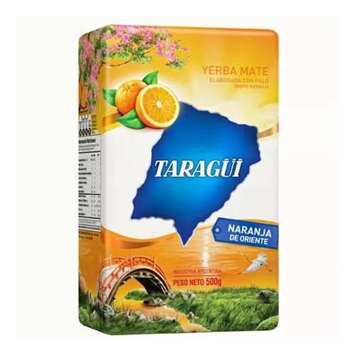 Yerba Taragui Argentina Con Palos 500 Gr Sabor Naranja 