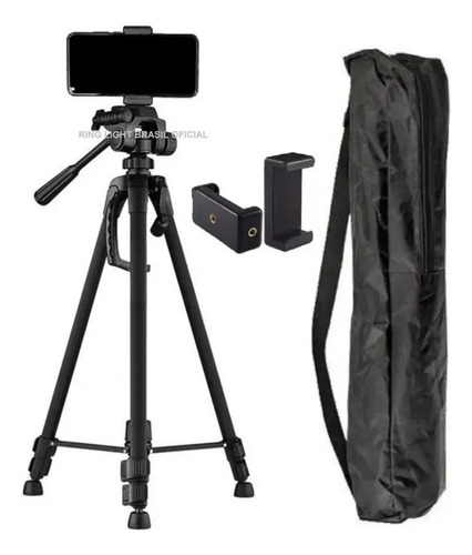 Tripé Profissional 1,80cm Estudio Podcast Youtube Foto Video
