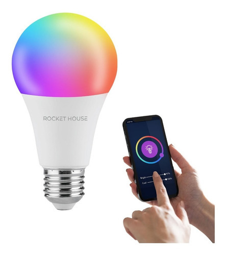 Bombita de luz led con Wi-Fi Rocket House Rainbow Bulbo color rgb 11W 220V