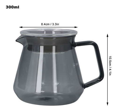 Cafetera De Vidrio De Borosilicato Gris Galvanizado Con Alto