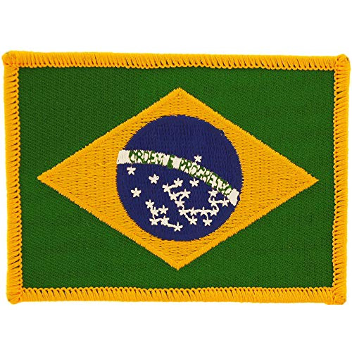 Parche Bordado De Bandera De Brasil De 2.5x3.5 Pulgadas...