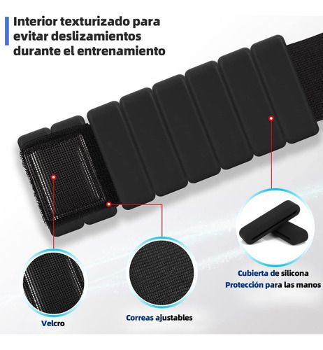 1kg Par Tobilleras Peso Muñequeras Pulsera Silicon Polainas