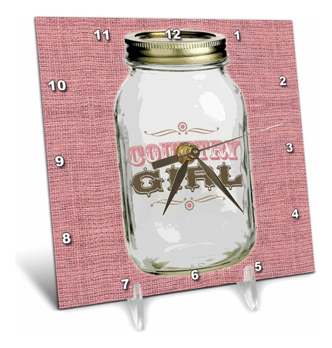 3drose Dc__1 Mason Jar En Burlap Country Girl En Rink Desk C