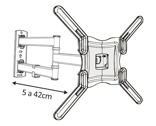 Imagen 4 de 7 de Soporte Móvil Tv Led 32 43 49 50 55 Brazo Doble Telefunken