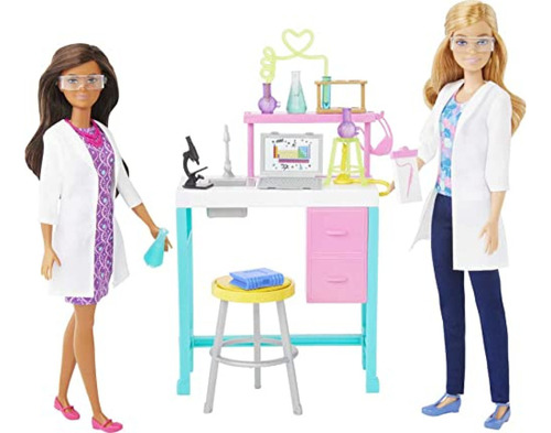 Barbie  Science Lab Playset Con 2 Muñecas, Banco De Laborato