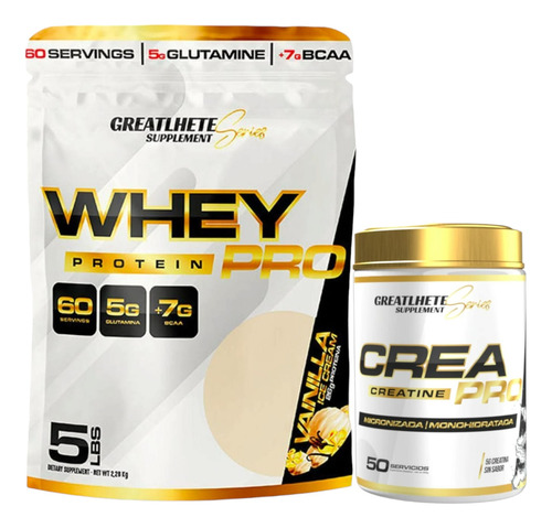 Pack Proteina Whey Vainilla + Creatina Pro 250gr Greatlhete