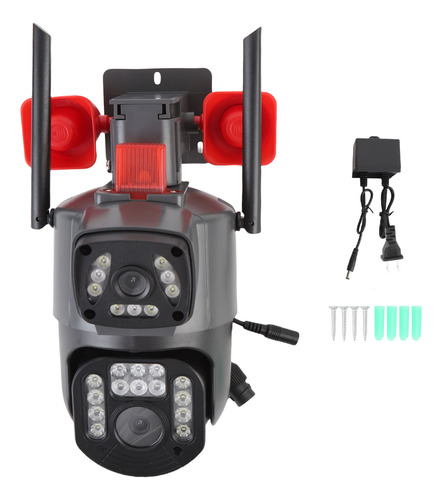 Cámara De Seguridad Inalámbrica De Doble Lente Wifi 1080p Hd