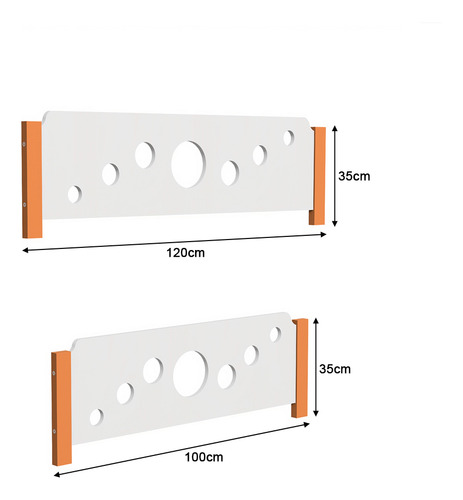 Beliche Infantil Solteiro Star C/ Cama Auxiliar Branco / Mel Cor Branco com Mel Bolinhas
