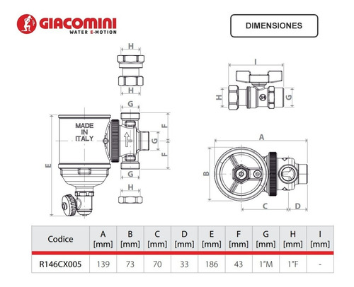 Imagen 3 de 6 de Desfangador Caldera Mural Giacomini R146c 1 Pulgada Código R146cx005 - Elimina Impureza En Instalación El Rey Del Clima