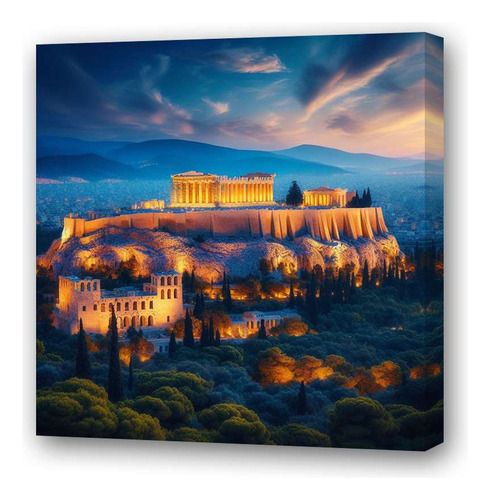 Cuadro 60x60cm Acropolis Antigua Grecia Paisaje Viaje M3