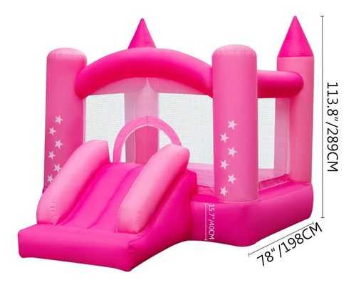Juego Inflable Castillo Rosa Brincolín Eventos Fiestas Niñas