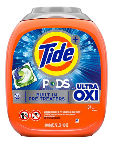 Tide Pods With Ultra Oxi He Laundry Detergent Pods, 104 Pz!!