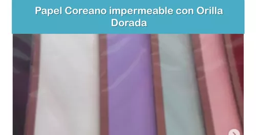 PAPEL COREANO CON ORILLA DORADA