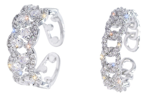 2 Anillos De Diamantes De Imitación Para Dedo, Diseño Simple