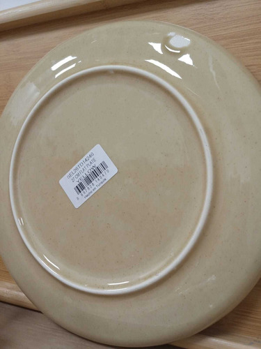 Imagen 6 de 7 de Plato Postre Porcelana Artesanal Filo Envejecid Rustic 19 Cm