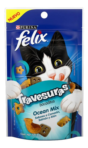 Imagen 1 de 1 de  Purina Alimento Gato Felix Travesuras Ocean Mix 59.5g