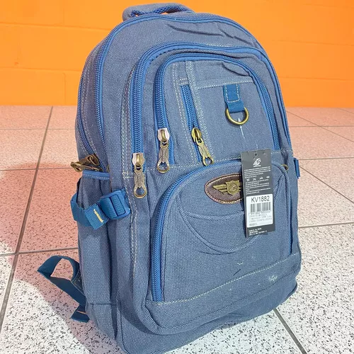 Mochila Lona Canva Reforçada Escolar Trabalho Viagem DL9089