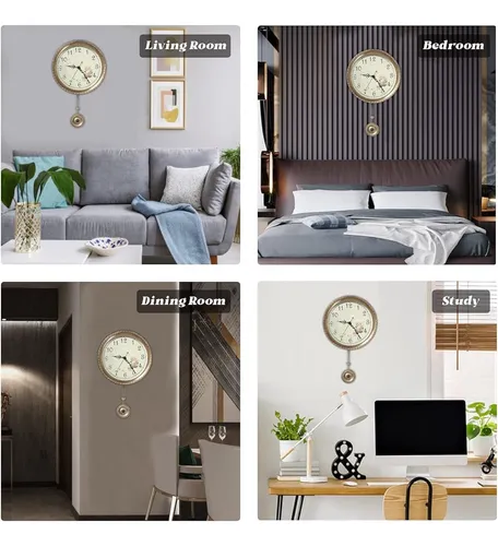 Poserion Reloj De Pared De Péndulo De Cobre Puro Antiguo, De