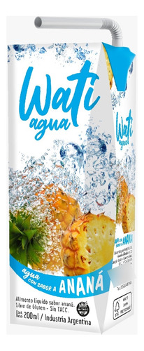 Wati Agua Saborizada De Ananá  X200ml - Libre De Sellos -