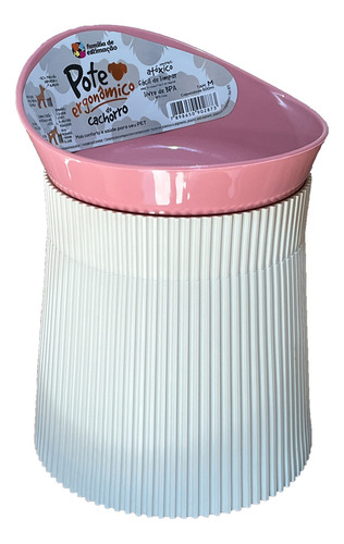Comedouro Pet Anti Engasgo Alto Elevado Ergonômico M 500ml Cor Rosa N/a