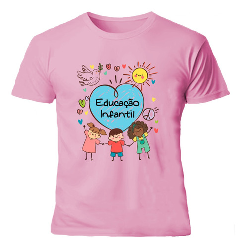 Camiseta Professores Educação Pedagogia Escola Camisa Rosa