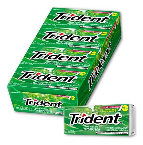 Chicles Trident X12 Yerbabuena - g a $153