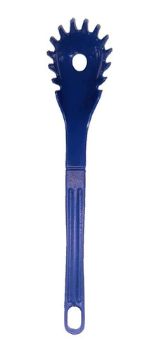Colher Pegador De Macarrão Nylon Talher Utensílio Azul 28cm